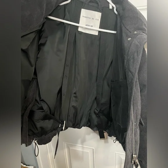 AGOLDE Relaxed 
Nova Denim Puffer In Marbled Blk (washed BIk) Puffer Jacket XS - Picture 12 of 16